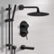 Matte Black Tub and Shower Faucet Set with Handheld, Rain Shower Head